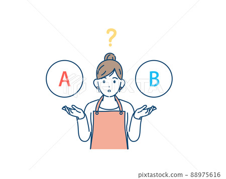 選擇,選擇,認為,家庭主婦,圍裙的女人,問題,選擇 選擇,選擇,認為,家庭主婦,圍裙的女人,問題,選擇 88975616