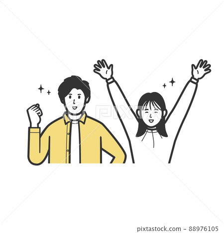 欣喜若狂的年輕夫婦，夫婦上身插圖 88976105