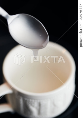 The process of making rye molded bread. Production of starch jelly to cover bread. Vertical photo. The process of making rye molded bread. Production of starch jelly to cover bread. Vertical photo. 88976117