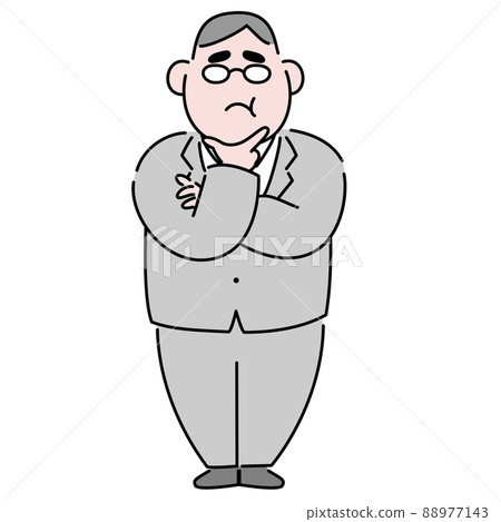 胖經理男性插畫素材思維 胖經理男性插畫素材思維 88977143