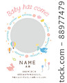 Birth report postcard cute illustration 88977479