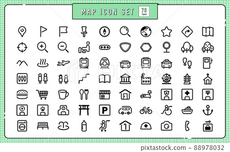 Icon set for maps 88978032