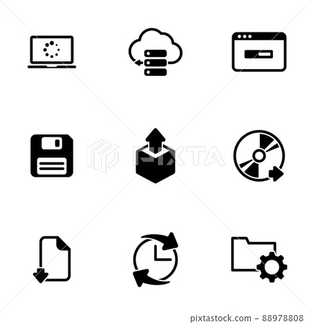 Set of simple icons on a theme Software, vector, design, collection, flat, sign, symbol,element, object, illustration, isolated. White background 88978808