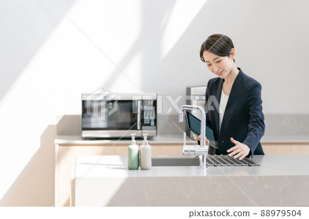 System kitchen real estate business women 88979504