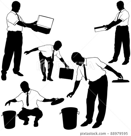 Set of Silhouettes with Clerk or Businessman Set of Silhouettes with Clerk or Businessman 88979595