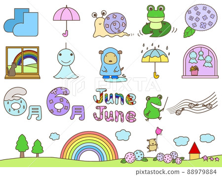 帶輪廓的雨季材料 88979884