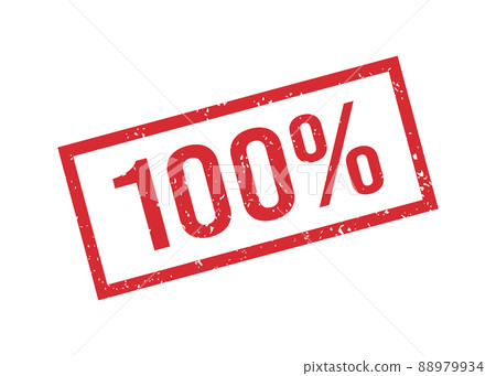 Grunge red 100 percent rubber stamp. One hundred percent seal sign. Stickers set. Grunge vintage square label. Vector illustration isolated on white background Grunge red 100 percent rubber stamp. One hundred percent seal sign. Stickers set. Grunge vintage square label. Vector illustration isolated on white background 88979934