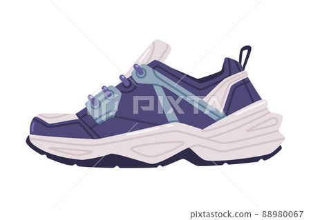 Sneaker or Running Shoe as Casual Sport Footwear Vector Illustration 88980067