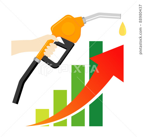 Illustration image that the price of gasoline goes up Illustration image that the price of gasoline goes up 88980437