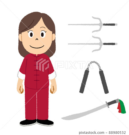 Illustration of Kung Fu Tai Chi Girls 88980532