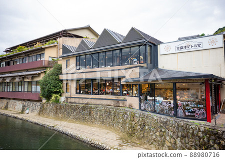 [日本]京都嵐山沿河排列的商店外觀 88980716