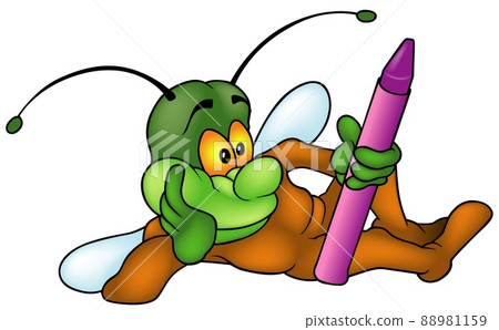 Beetle with a Purple Wax Crayon Beetle with a Purple Wax Crayon 88981159