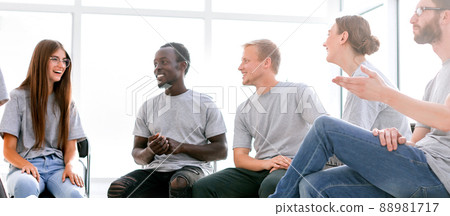 group of young like-minded people discussing their ideas 88981717
