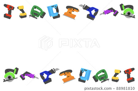 五顏六色的電動工具背景，沒有輪廓 88981810