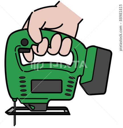 Illustration of an electric jig zo held by hand Illustration of an electric jig zo held by hand 88981815