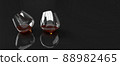 Cognac in two glasses 3D rendering 88982465