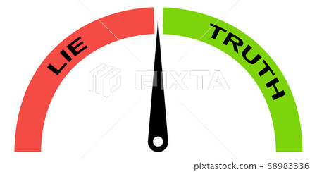 Lie detector, gauge icon, truth misinformation polygraph power 88983336