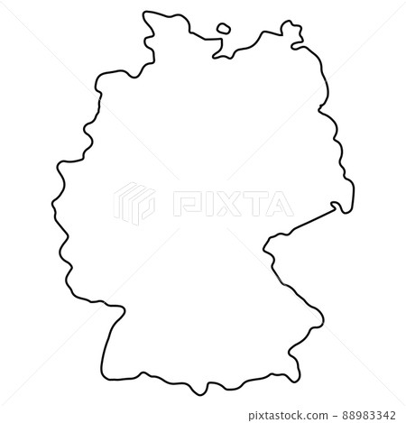Outline map of Germany, geographic borders of the country deutschland, deutsch land 88983342