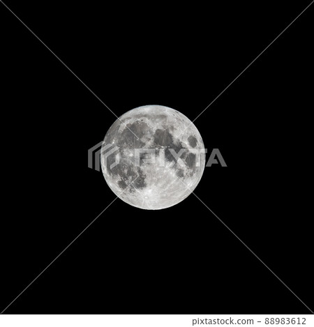 Detailed image of the full moon isolated on black. Detailed image of the full moon isolated on black. 88983612