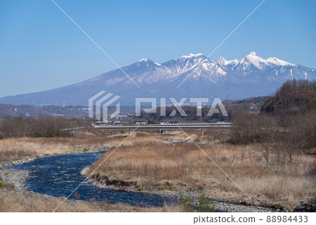 從山梨縣保坂橋看到的八岳 88984433