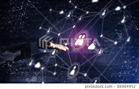 Presenting modern wireless technologies as means of communucation and networking on dark background Presenting modern wireless technologies as means of communucation and networking on dark background 88984952