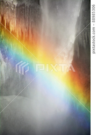 冰島瀑布，斯科加瀑布多雪的風景 88985306