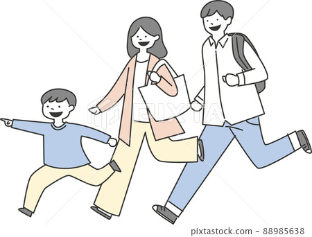 Parent and child running Parent and child running 88985638