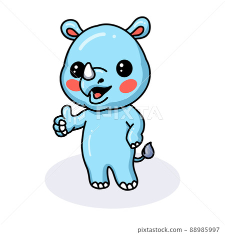 animal, cartoon, rhino 88985997