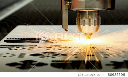 Cnc milling machine. Processing and laser cutting for metal in the industrial. Motion blur. Industrial exhibition of machine tools. Cnc milling machine. Processing and laser cutting for metal in the industrial. Motion blur. Industrial exhibition of machine tools. 88986306