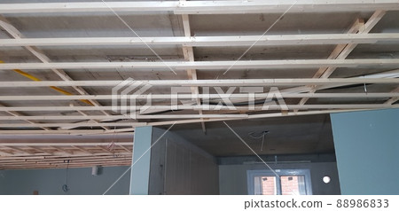 Construction site. Carpenter. Wood. Woodworking. Interior. Space. 88986833