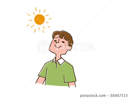 Men in the sun Comical handwritten figures Vectors, line drawings in color 88987315