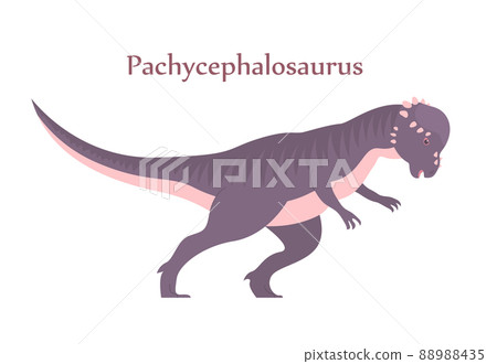 Ancient pangolin pachycephalosaurus on a white background Ancient pangolin pachycephalosaurus on a white background 88988435