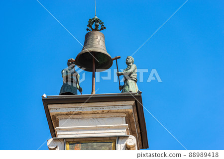Clock and Bell Tower in Brescia - Piazza della Loggia Lombardy Italy Clock and Bell Tower in Brescia - Piazza della Loggia Lombardy Italy 88989418