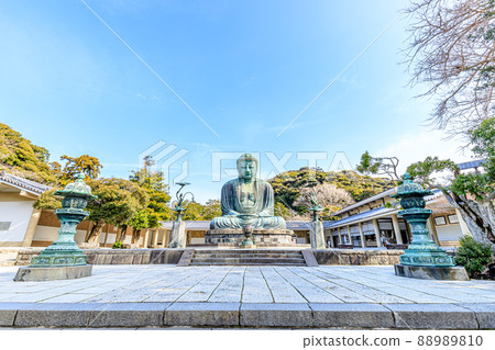 Kamakura Daibutsu in early spring, Kamakura City, Kanagawa Prefecture 88989810
