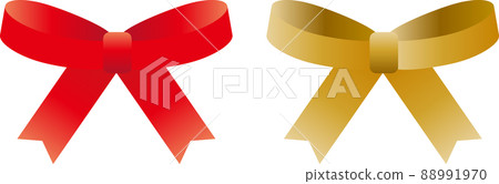 Red golden ribbon ribbon knot butterfly knot decoration set Red golden ribbon ribbon knot butterfly knot decoration set 88991970