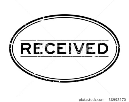 Grunge black received word oval rubber seal stamp on white background Grunge black received word oval rubber seal stamp on white background 88992270