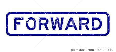 Grunge blue forward word square rubber seal stamp on white background 88992549