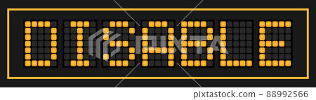 Orange color led in word disable on black background Orange color led in word disable on black background 88992566
