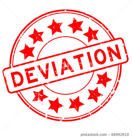 Grunge red deviation word with star icon round rubber seal stamp on white background Grunge red deviation word with star icon round rubber seal stamp on white background 88992610