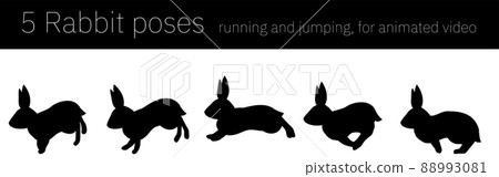 Rabbit movements, jumping movements,... - Stock Illustration [88993081 ...
