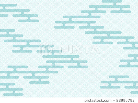 Japanese pattern illustration: E Kasumi and Qinghai wave light blue Japanese pattern illustration: E Kasumi and Qinghai wave light blue 88993792