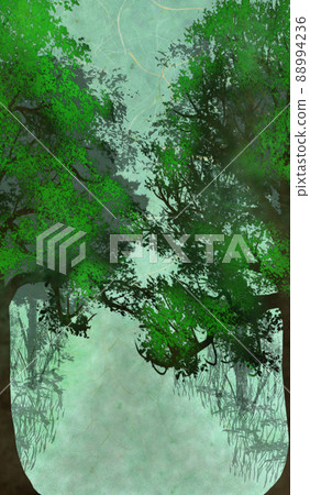 Road to the mysterious forest-Background illustration of Japanese paper texture (foggy green) Road to the mysterious forest-Background illustration of Japanese paper texture (foggy green) 88994236