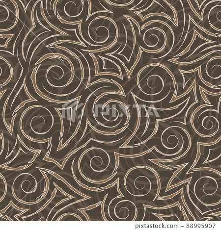 Stock vector seamless pattern of beige spirals and flowing torn stripes.Vector seamless pattern of beige spiral waves and swirls. Stock vector seamless pattern of beige spirals and flowing torn stripes.Vector seamless pattern of beige spiral waves and swirls. 88995907