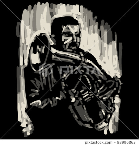 Sketch of jazz man hand draw  88996862
