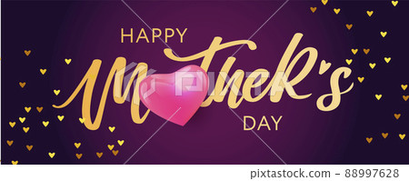Happy Mother's Day Calligraphy greeting card banner Background Happy Mother's Day Calligraphy greeting card banner Background 88997628
