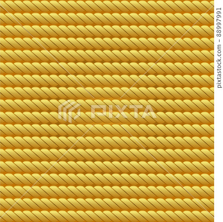 Gold rope of realistic nautical twisted rope knots, loops for decoration and covering isolated on transparent background. Retro vintage art design Gold rope of realistic nautical twisted rope knots, loops for decoration and covering isolated on transparent background. Retro vintage art design 88997991