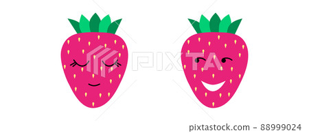 Cute, funny cartoon strawberry character. 88999024