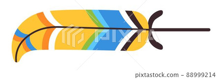 Colorful feather, plumelet of exotic bird animal 88999214