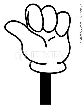 Hand gesture, isolated clenched fist cartoon art 88999524