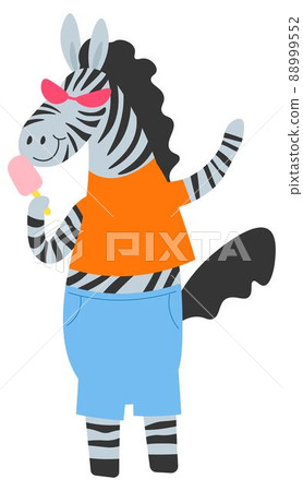 Funny zebra character wearing glasses, vector 88999552